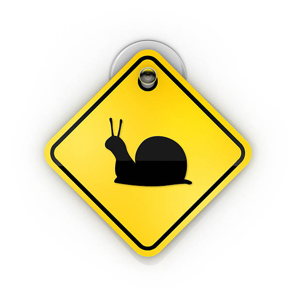 Clean and Glossy Yellow diamond shape with a snail the symbol of slowness.