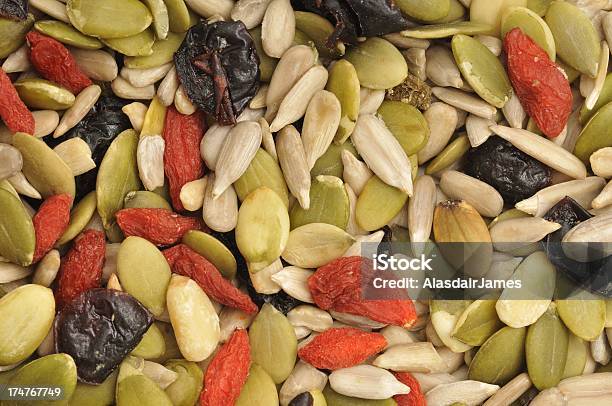 Mixed Seed And Fruit Background Stock Photo - Download Image Now - Arrangement, Backgrounds, Beige