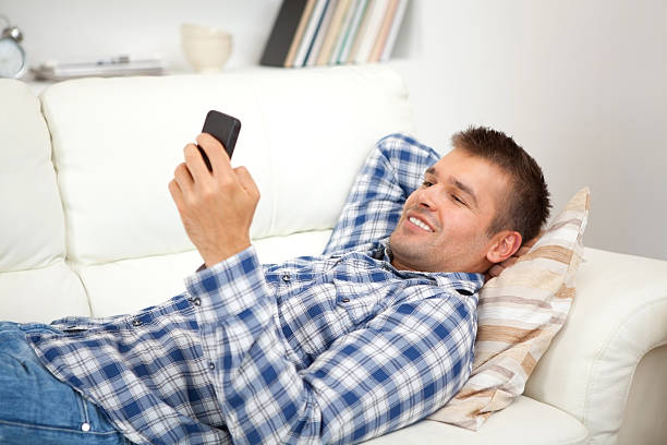 istock Young men with mobile phone. 174768153