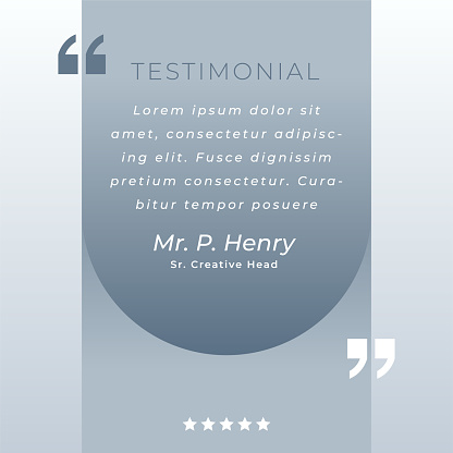 social media testimony quote template for content vector