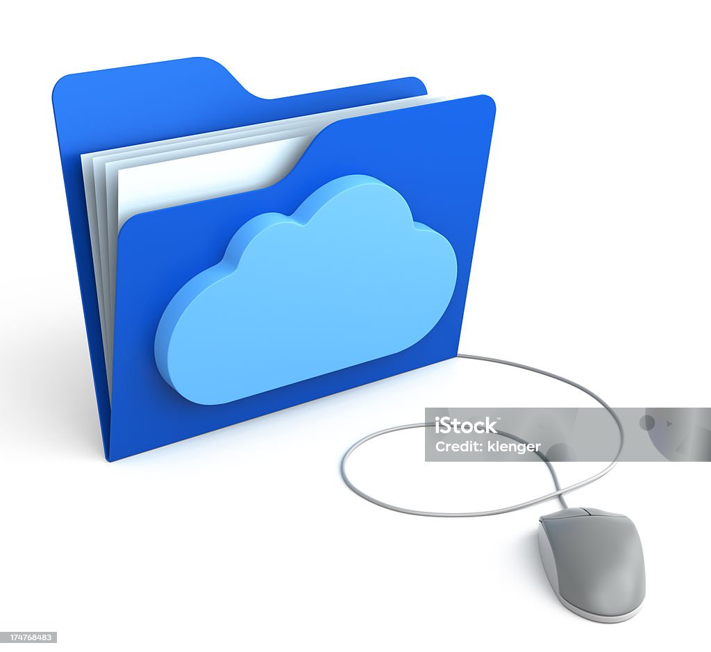 3D Folder with Cloud 3D Folder with Cloud. 3D Rendering Document Stock Photo
