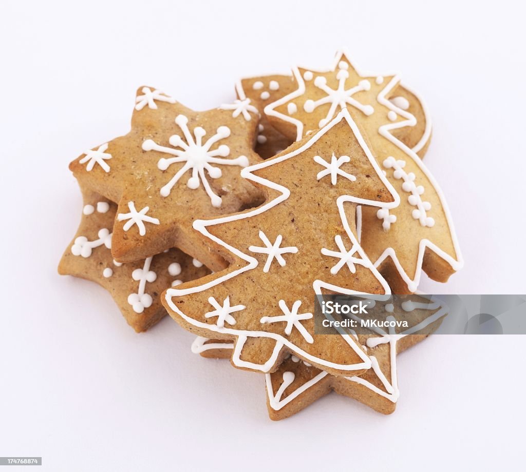 Gingerbread cookies Gingerbread cookies on white background. Christmas Stock Photo
