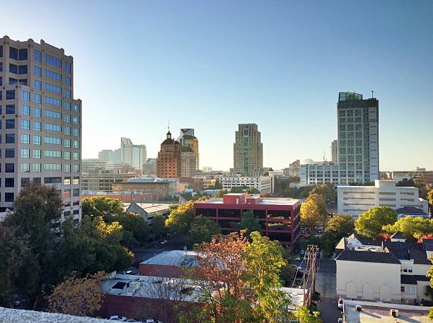 Sacramento skyline looking West stock photo