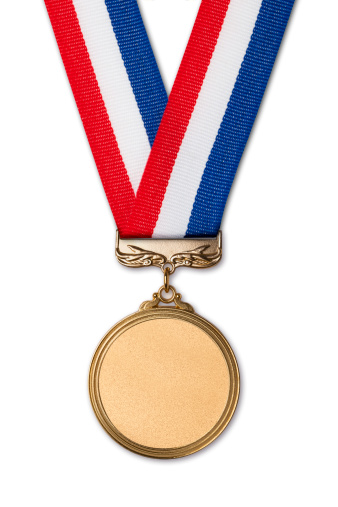 Blank Gold Medal on white.