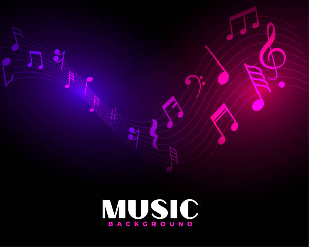 istock glowing musical note in pentagram style for party or club night 1747694585