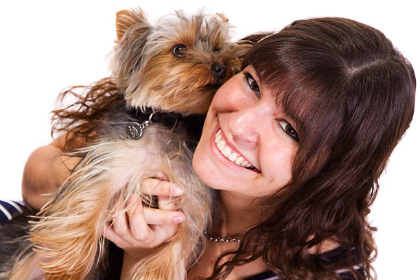 istock Young woman with puppy 174769620