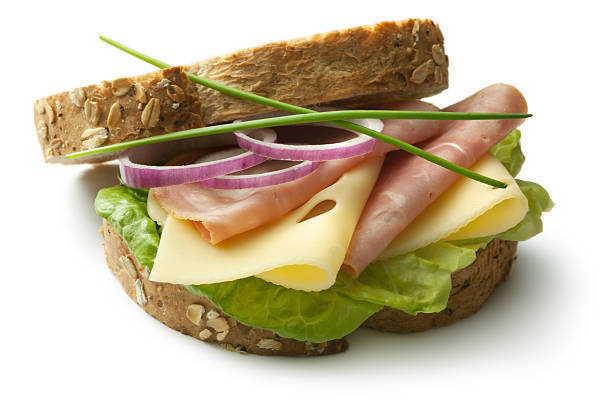 istock Sandwiches: Ham and Cheese Sandwich Isolated on White Background 174769792