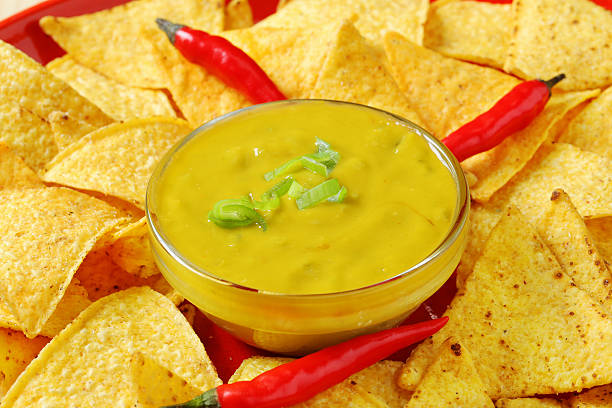 istock Nachos with guacamole dip and chilli peppers 174770002