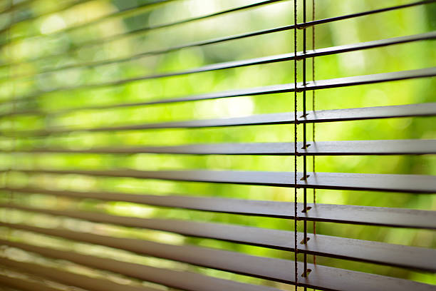 jalousie window - blinds showcase interior home decorating window stock-fotos und bilder