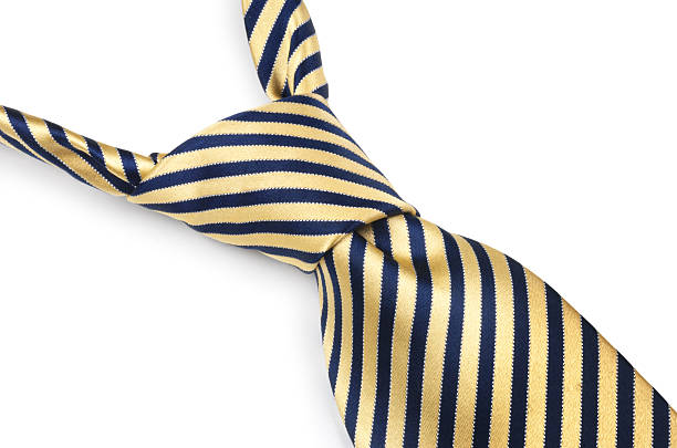 krawatte - necktie yellow windsor knot isolated stock-fotos und bilder