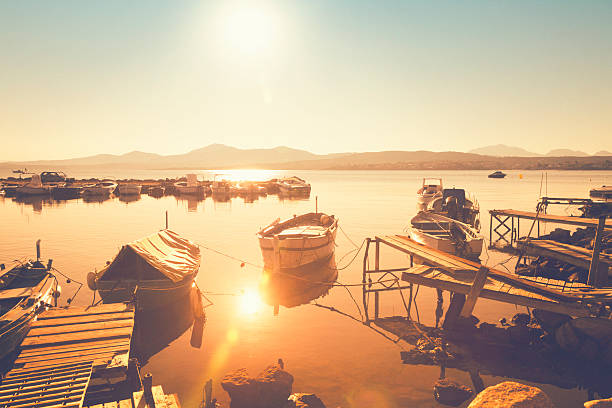 Small fishing harbor in sardinia/ Italia.