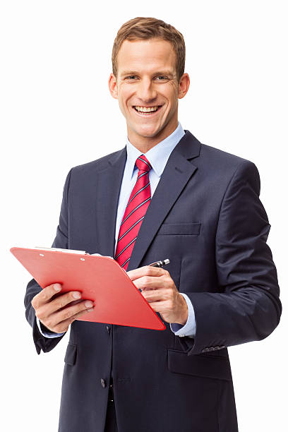 istock Business Executive Writing On Clipboard - Isolated 174771540
