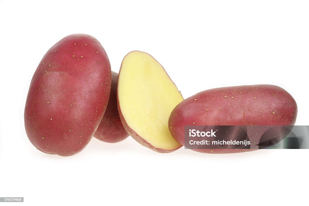 Patatas rojo Aislado en blanco - Foto de stock de Alimento libre de derechos