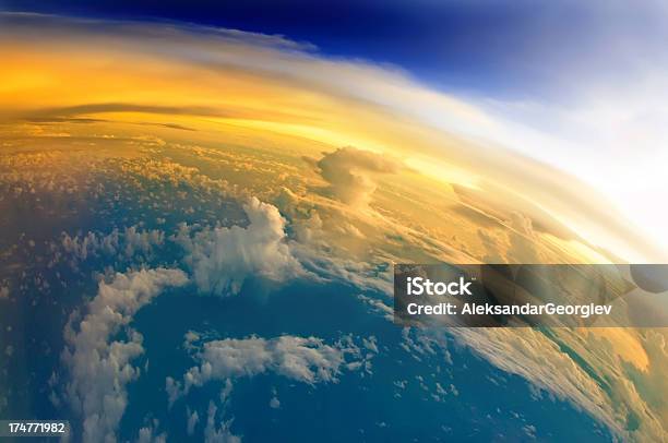 The First Sunlight Of Planet Earth Stock Photo - Download Image Now - Globe - Navigational Equipment, Planet Earth, Stratosphere