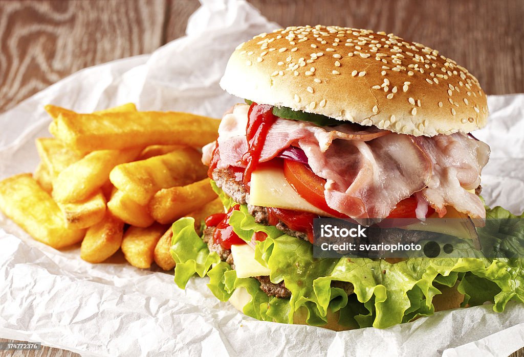 Novo Hamburger Hambúrguer - Foto de stock de Alface royalty-free