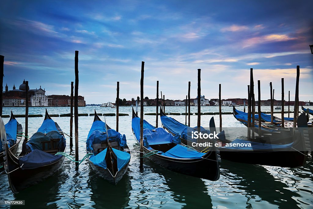 Gondolas at Sunset, Venice, Italy "Gondolas at Sunset, Venice, Italy" Beach Stock Photo