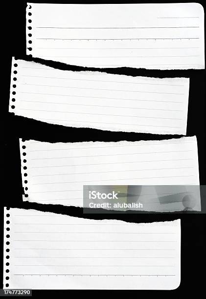 Papel Rasgado - Fotografias de stock e mais imagens de Amarrotado - Amarrotado, Branco, Caderno de notas