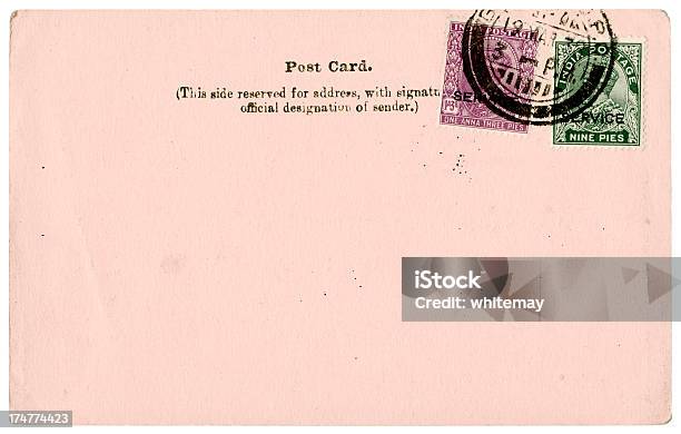 Blank King George V Stamped Postcard From India 1938 Stock Photo - Download Image Now