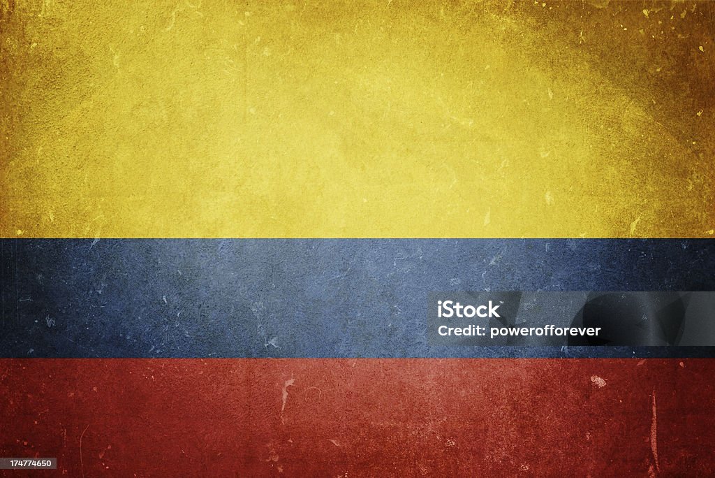 Flagge von Kolumbien - Lizenzfrei Grunge-Bildtechnik Stock-Foto