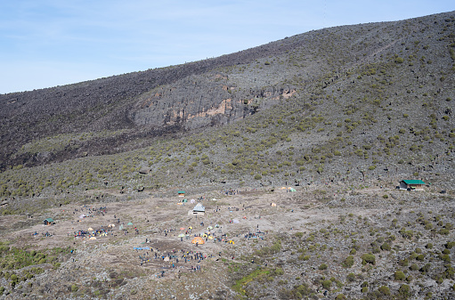 View from the Barranco Wall down to the Camp, Mount Kilimanjaro