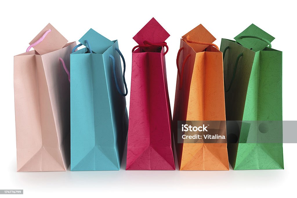 Colorati shopping borse - Foto stock royalty-free di Arancione