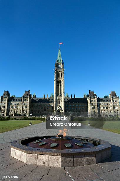 Kanadyjskie Parlament Dom Na Błękitne Niebo Ottawa Kanada - zdjęcia stockowe i więcej obrazów Architektura