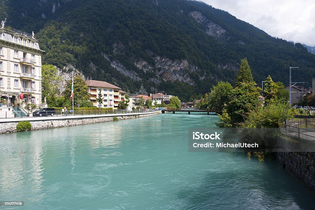 Interlaken, Swiss Alps "The river Aare in Interlaken, Swiss Alps." Aare River Stock Photo