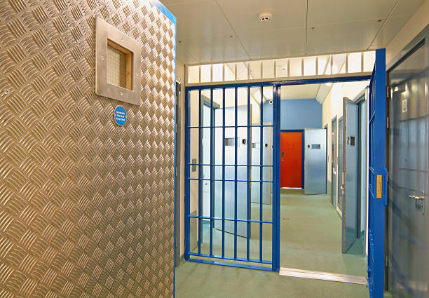 istock Interior view of a modern prison with open doors 174778255