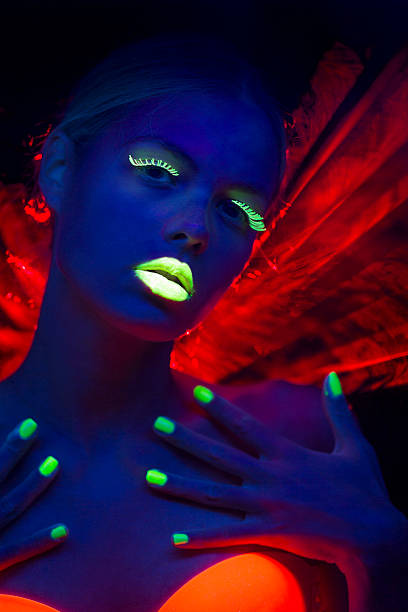 istock Neon Women Portrait with Lime Green Fingernails 174779104