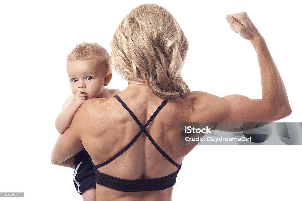 Fitness Mother And Child Stock Photo - Download Image Now - Baby - Human  Age, Bicep, Flexing Muscles - iStock