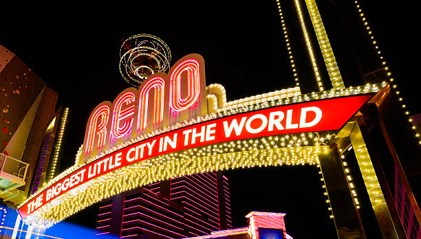 istock Reno Nevada downtown arch and colors at night 174780517