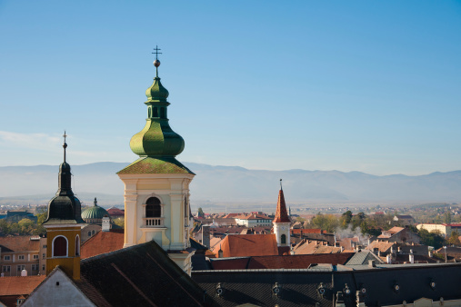 View of the city of Sibiu from the hills