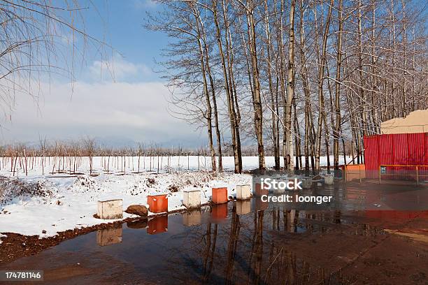 Foto de Paisagem De Inverno e mais fotos de stock de Aldeia - Aldeia, Azul, Cabana - Casa