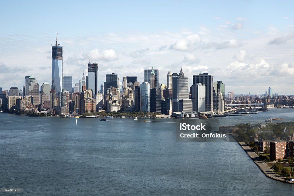 Veduta aerea di Battery Park e Manhattan, New York, Stati Uniti - Foto stock royalty-free di Ambientazione esterna