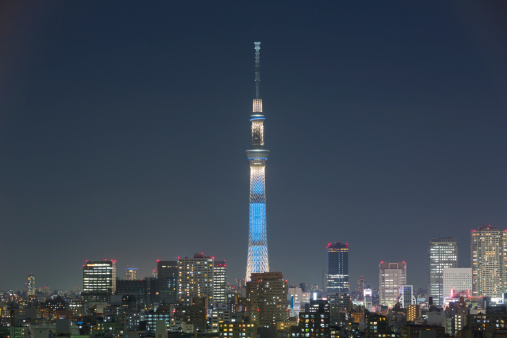 Tokyo Cityscape with Tokyo Skytree at night.