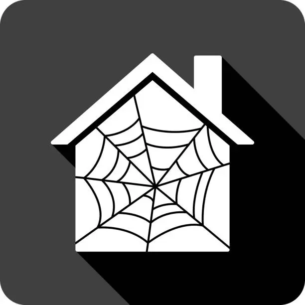 Vector illustration of House Spider Web Icon Silhouette