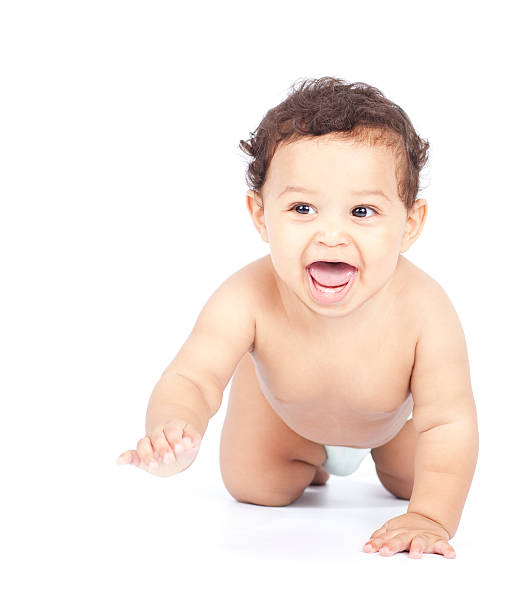 istock Beautiful baby boy crawling. 174783387