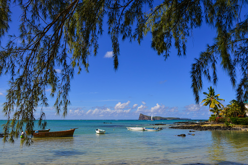 Seascape of Cap Malheureux, Mauritius. Mauritius is a major tourist destination, ranking 3rd in the region and 56th globally.