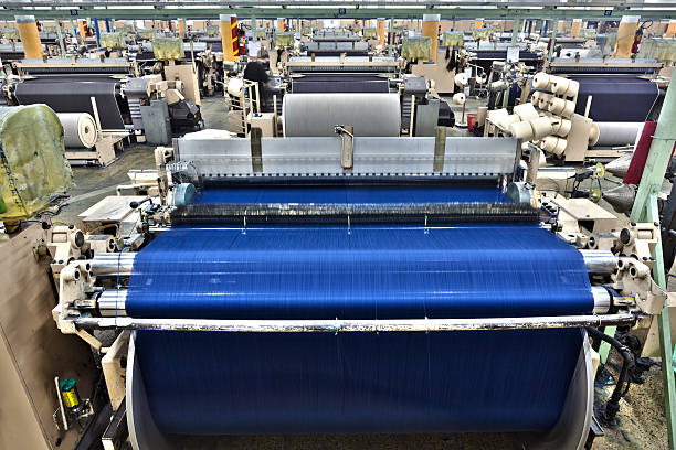 istock Denim Textile Industry - Big Weaving Room in HDR 174783631