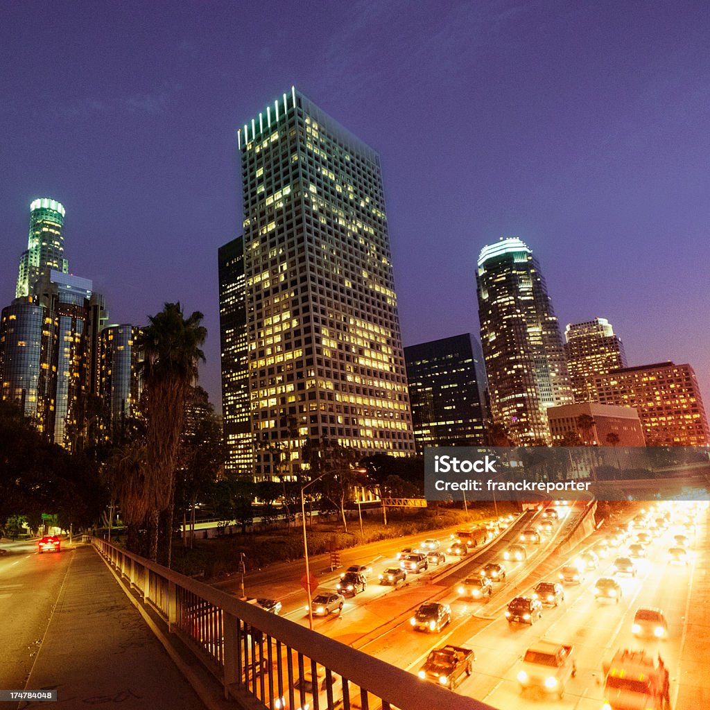 Le centre-ville de Los Angeles à minuit heure de pointe - Photo de Autoroute libre de droits