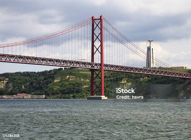 Suspension Bridge 25th Of April In Lisbon Tagus River Stock Photo - Download Image Now
