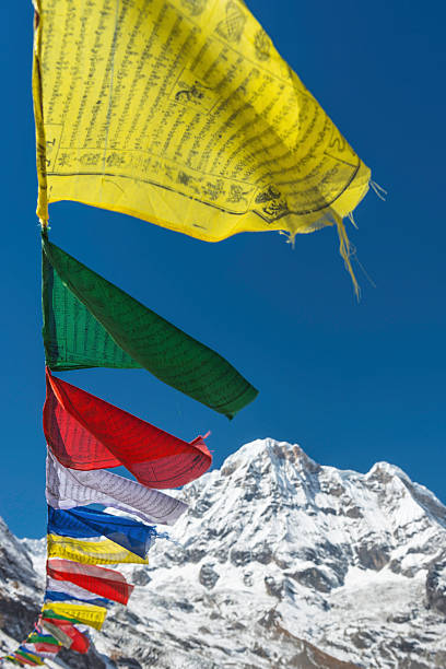 istock Colourful Buddhist prayer flags over Annapurna Himalayas Nepal 174784929