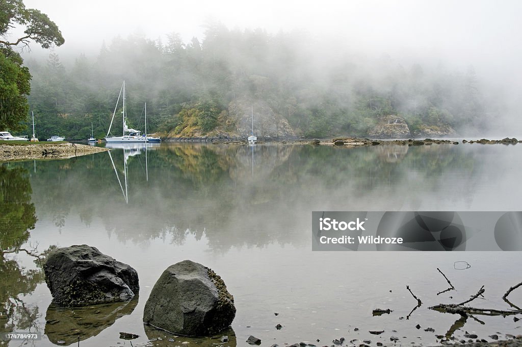 Nevoeiro protecções Porto Ilha de Vancouver - Royalty-free Navio Pesqueiro Foto de stock