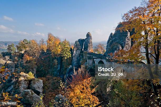 Bastille Day Im Herbst Stockfoto und mehr Bilder von Elbsandsteingebirge - Elbsandsteingebirge, Sächsische Schweiz, Basteibrücke