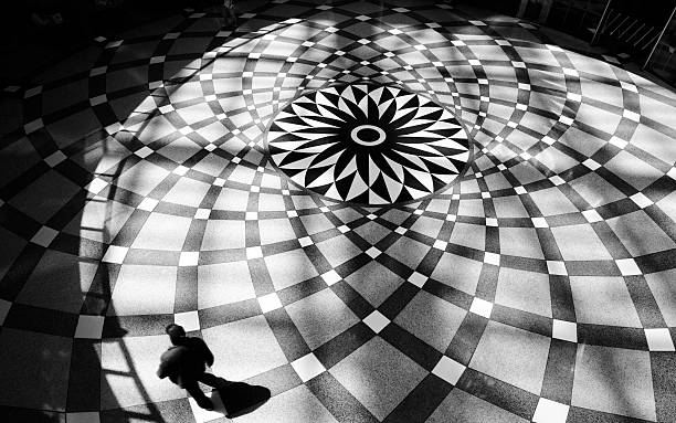 Abstract Floor, Chicago. Aerial View. Black And White.