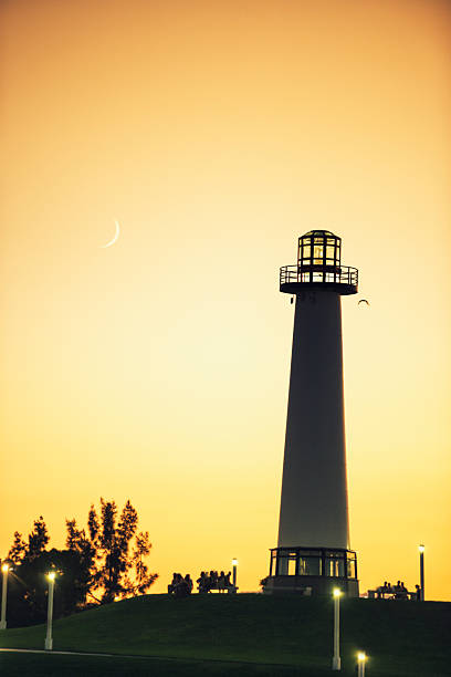 o farol longbeach-califórnia - long beach california lighthouse los angeles county imagens e fotografias de stock