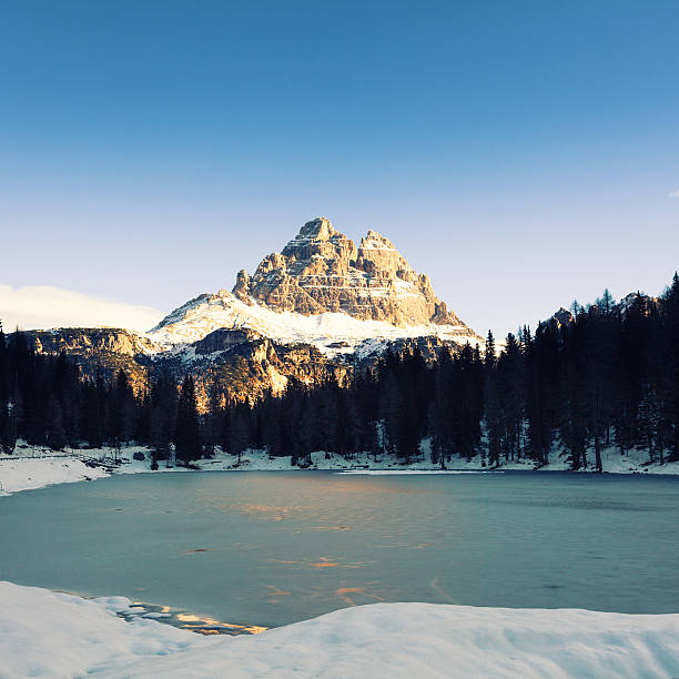 istock Frozen lake and Dolomites Landscape at Sunrise 174785881
