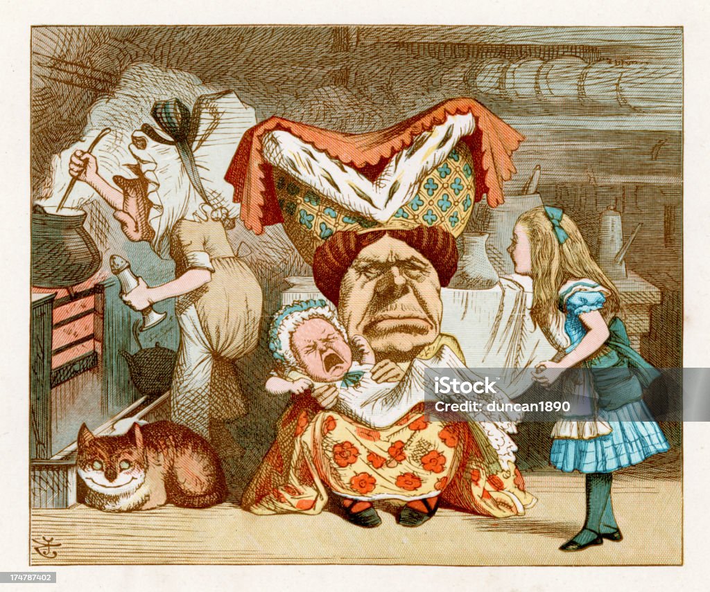 Alice в Wonderland - Стоковые иллюстрации Алиса в стране чудес - вымышленный персонаж роялти-фри