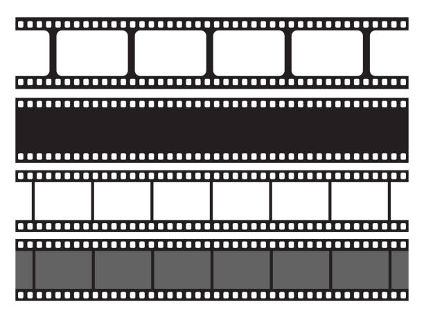 bildbanksillustrationer, clip art samt tecknat material och ikoner med film strip vector set - kamerafilm
