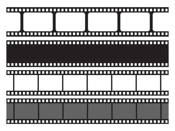 Vector illustration of Film strip vector set